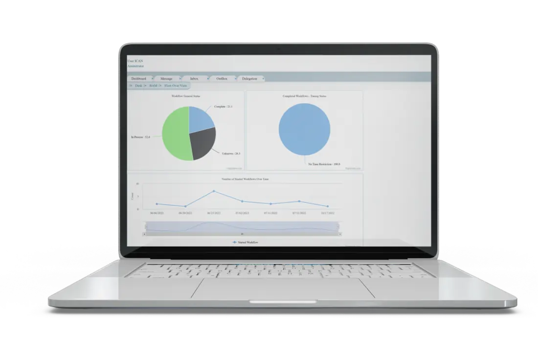 ICANSoft BPMS interface for designing and automating business processes